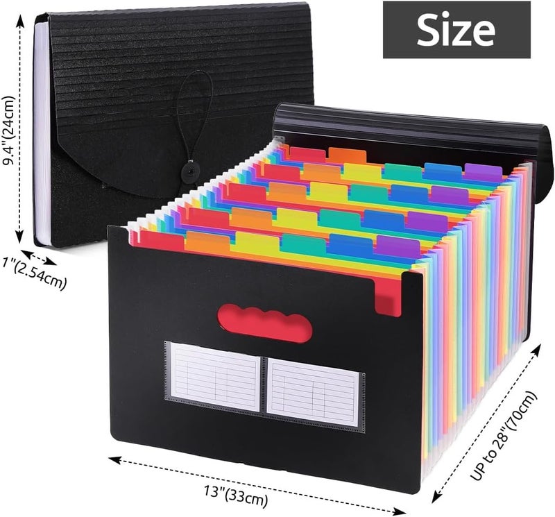 Skydue Accordion File Organizer with 26 Pockets & Label Stickers, Expanding File Folders Fit for A4 & Letter Size Paper, Multi-Functional Document Organizer for Home & Office File Management - Image 3